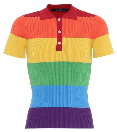 Shop Rokh Striped Polo Shirt In Multicoloured