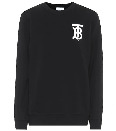 Shop Burberry Logo Cotton-jersey Sweatshirt In Black