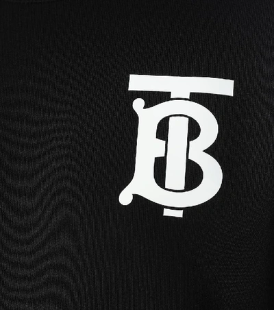 Shop Burberry Logo Cotton-jersey Sweatshirt In Black