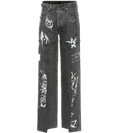 Shop Vetements X Levi's® - High-rise Wide-leg Jeans In Black
