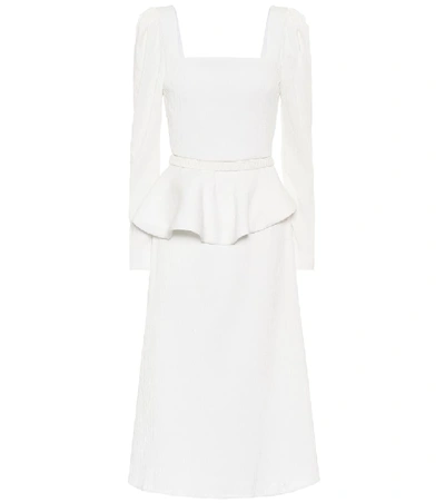 Shop Johanna Ortiz Catalyst Crinkled Midi Dress In White