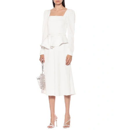 Shop Johanna Ortiz Catalyst Crinkled Midi Dress In White