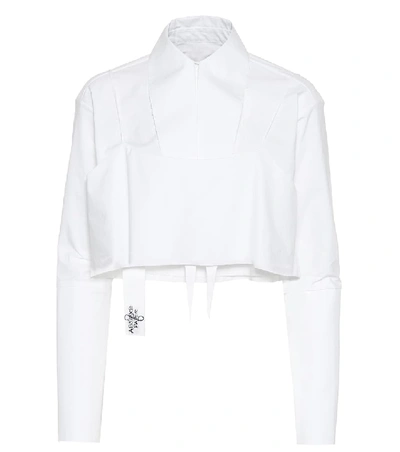 Shop Absence Of Paper Layer Cake Cotton Shirt In White