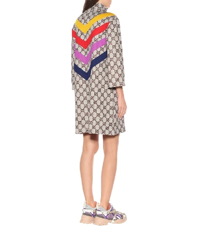 Shop Gucci Gg Supreme Cotton-blend Dress In Beige