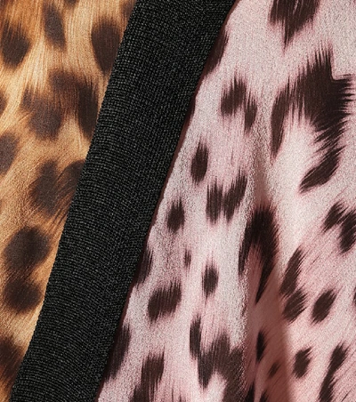 Shop Roberto Cavalli Leopard-print Silk Blouse In Brown