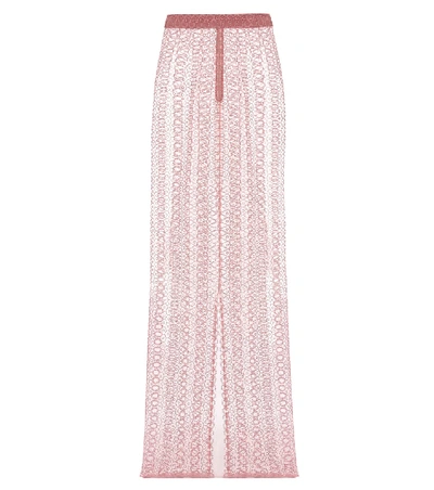 Shop Burberry Embroidered Tulle Skirt In Pink