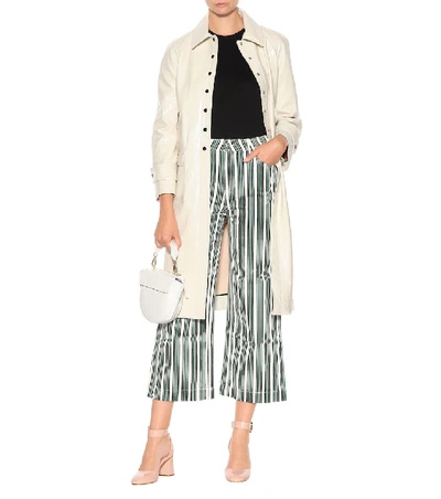 Shop Alexa Chung Striped Cropped Jeans In Green