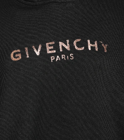 Shop Givenchy Logo Cotton Hoodie In Black