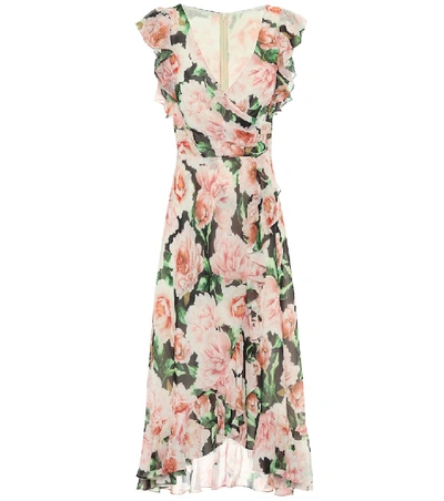 Shop Costarellos Selisa Floral Georgette Midi Dress In Multicoloured