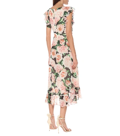 Shop Costarellos Selisa Floral Georgette Midi Dress In Multicoloured