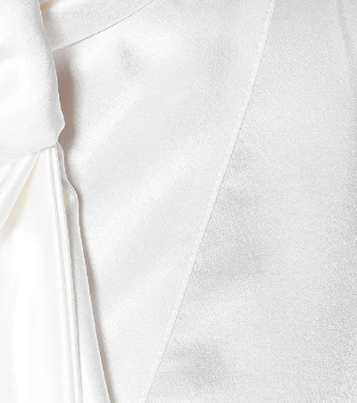 Shop Max Mara Salita Silk-satin Blouse In White