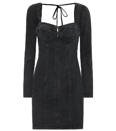 Shop Grlfrnd Amina Denim Minidress In Black