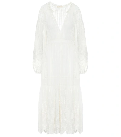 Shop Ulla Johnson Bettina Cotton Midi Dress In White