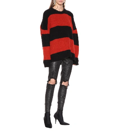Shop Amiri Striped Wool-blend Sweater In Red