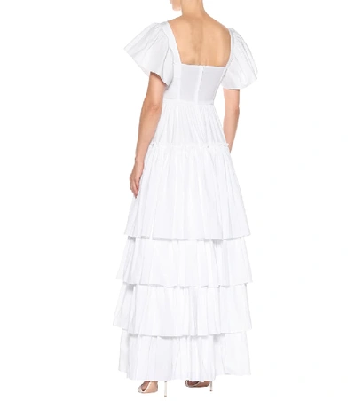Shop Dolce & Gabbana Tiered Cotton Dress In White