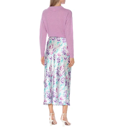 Shop Rixo London Kelly Floral Silk-blend Midi Skirt In Multicoloured