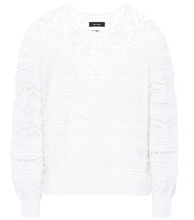 Shop Isabel Marant Camden Cotton Sweater In White