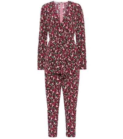 Shop Stella Mccartney Floral Silk Jumpsuit In Pink