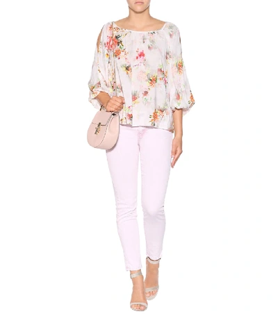 Shop Current Elliott The Stiletto Skinny Jeans In Pink