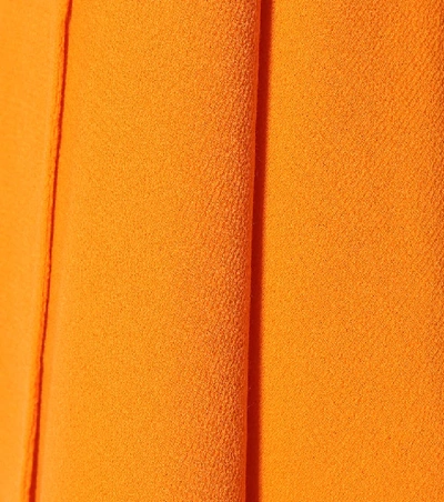Shop Oscar De La Renta Wool-blend Crêpe Dress In Orange