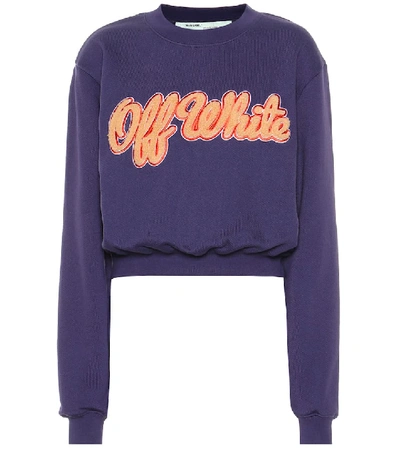 Shop Off-white Cotton-jersey Sweater In Blue
