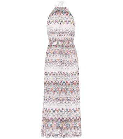 Shop Missoni Chevron-knit Halterneck Jumpsuit In Multicoloured