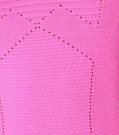 Shop Adam Selman Sport Ribbed-knit Top In Pink