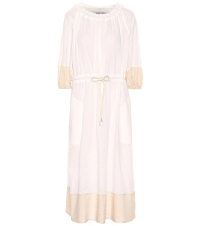 Shop Lee Mathews Lilian Cotton Midi Dress In White