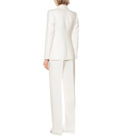 Shop Max Mara Ottuso Linen And Silk Blazer In White