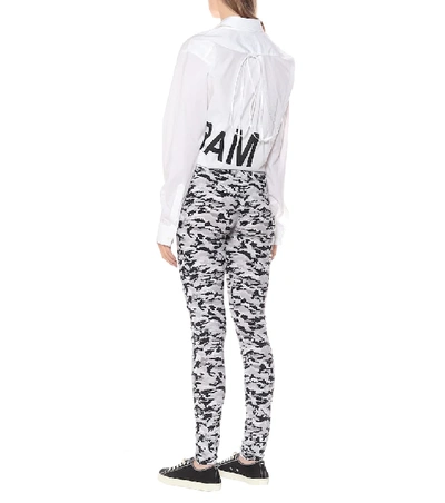 Shop Mm6 Maison Margiela Camo-print Stretch-jersey Leggings In Multicoloured