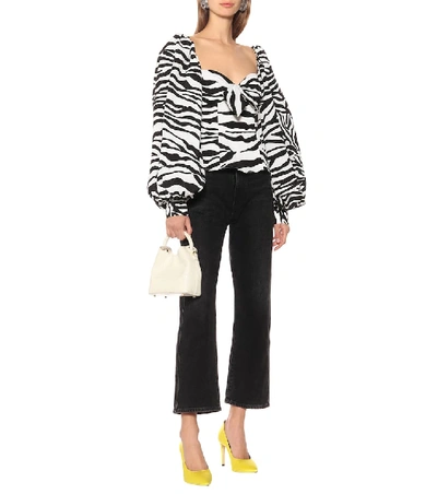 Shop Attico Eva Zebra-print Blouse In Multicoloured