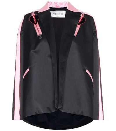 Shop Valentino Loveblade Silk Jacket In Black