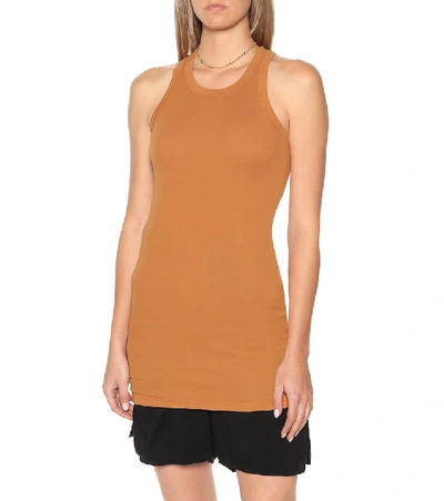 Shop Rick Owens Drkshdw Longline Cotton Tank Top In Orange