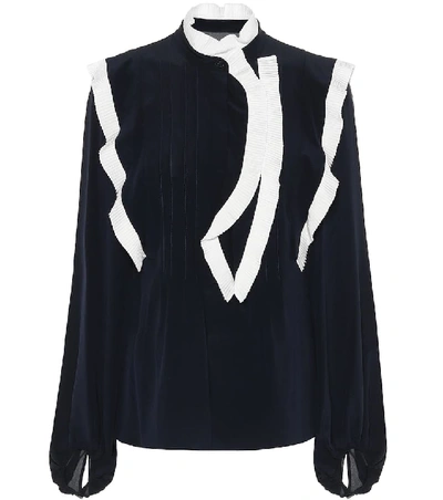 Shop Chloé Silk Crêpe De Chine Shirt In Blue