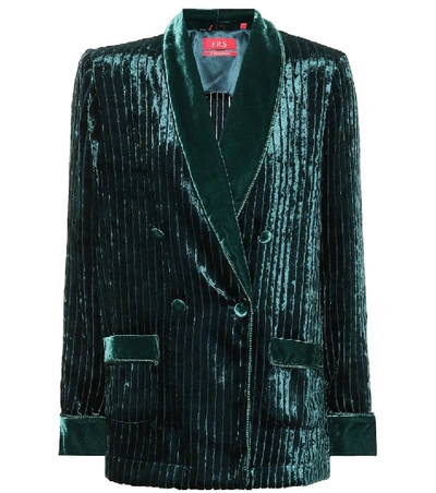 Shop F.r.s For Restless Sleepers Ate Velvet Corduroy Pajama Jacket In Green