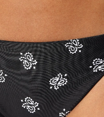 Shop Saint Laurent Side-tie Bikini Bottoms In Black