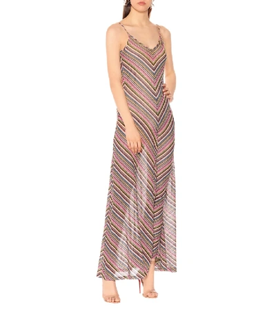 Shop Y/project Striped Cotton-blend Maxi Dress In Multicoloured