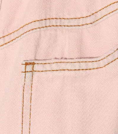 Shop Ganni Denim Shirt Dress In Pink