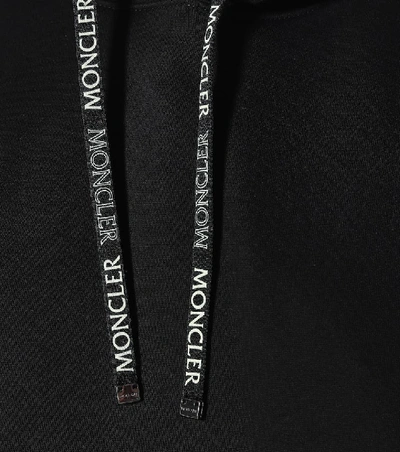 Shop Moncler Cotton-blend Hoodie In Black