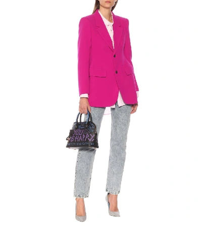 Shop Balenciaga Hourglass Stretch-wool Blazer In Pink