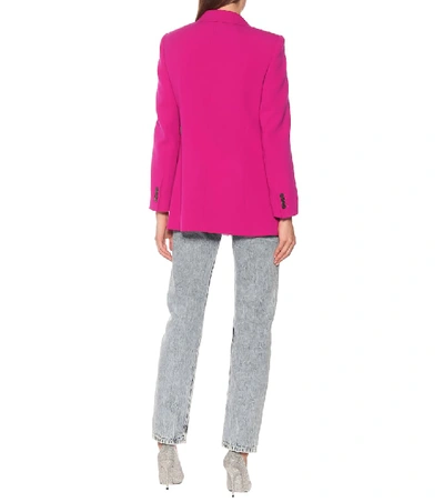 Shop Balenciaga Hourglass Stretch-wool Blazer In Pink