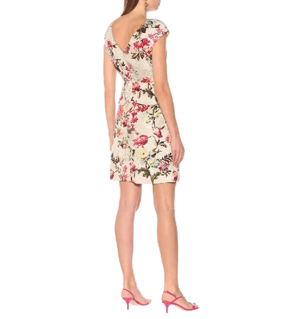 Shop Etro Floral Silk-blend Brocade Dress In Multicoloured