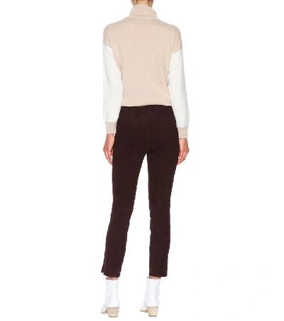 Shop Vince Leather Pants In Brown