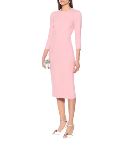 Shop Dolce & Gabbana Cady Midi Dress In Pink