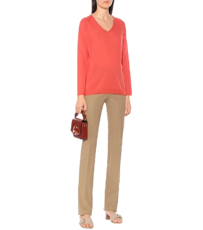 Shop Max Mara Vino Wool-blend Sweater In Red