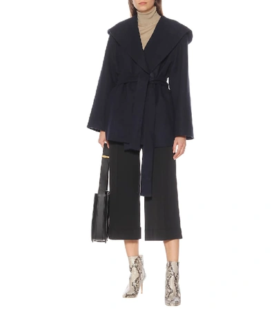 Shop The Row Reyna Cotton And Wool Jacket In Blue
