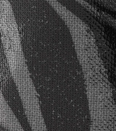 Shop David Koma Sequined Zebra-print Miniskirt In Black