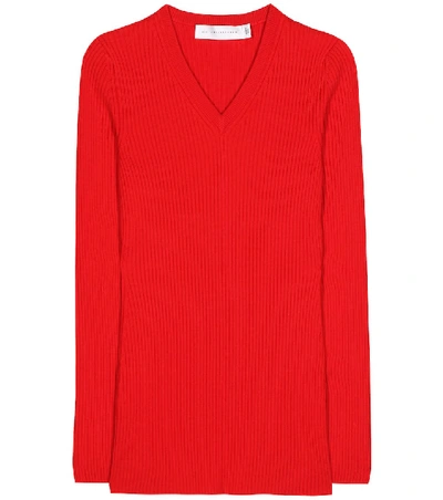 Shop Victoria Beckham Ribbed Wool Sweater In Red