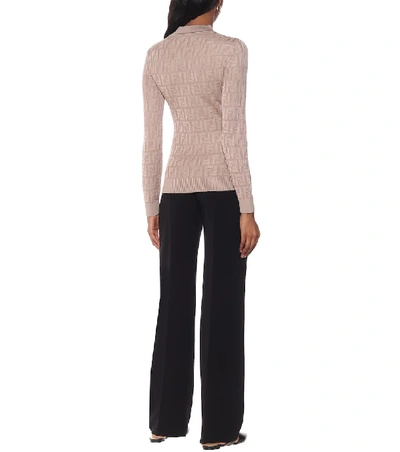 Shop Fendi Cotton-blend Sweater In Beige