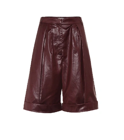 Shop Tibi Liquid Drape Shorts In Red